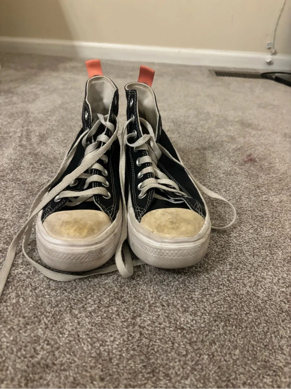 Women’s Black Canvas High-Top Sneakers with White Soles